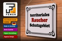 Blechschild Hinweis 40x30cm Raucher Schutzgebiet