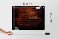 Blechschild Spruch 40x30cm Friseurin Superheldin