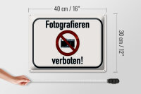 Blechschild Hinweis 40x30cm Fotografieren verboten