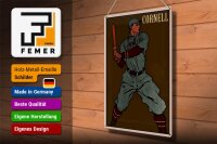 Blechschild Retro 30x40cm Cornell Baseball Schlagmann