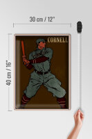 Blechschild Retro 30x40cm Cornell Baseball Schlagmann