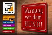 Blechschild Hinweis 40x30cm Warnung vor dem Hund