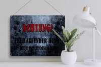 Blechschild Hinweis 40x30cm Achtung freilaufender Hund
