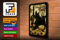 Blechschild Kunst 30x40cm Stillleben Sauvignon Blanc Wein
