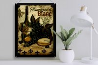 Blechschild Kunst 30x40cm Stillleben Sauvignon Blanc Wein
