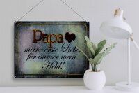 Blechschild Spruch 40x30cm Papa mein Held meine Liebe