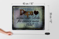 Blechschild Spruch 40x30cm Papa mein Held meine Liebe