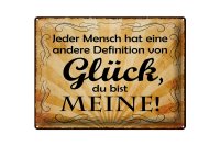 Blechschild Spruch 40x30cm Definition Glück du bist...