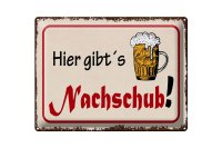 Blechschild Bier 40x30cm hier gibt´s Nachschub