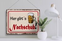Blechschild Bier 40x30cm hier gibt´s Nachschub