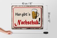 Blechschild Bier 40x30cm hier gibt´s Nachschub