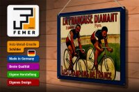 Blechschild Retro 40x30cm Fahrrad la francaise Diamant