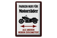 Blechschild Parken 30x40cm nur für Motorräder...