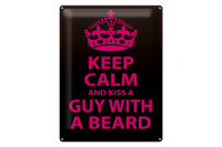 Blechschild Spruch 30x40cm Keep Calm and kiss guy with a...