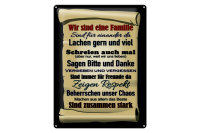 Blechschild Spruch 30x40cm wir sind eine Familie zusammen