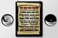Blechschild Spruch 30x40cm wir sind eine Familie zusammen
