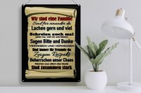 Blechschild Spruch 30x40cm wir sind eine Familie zusammen