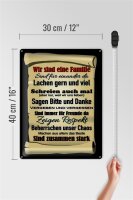 Blechschild Spruch 30x40cm wir sind eine Familie zusammen