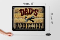Blechschild Hinweis 40x30cm Dad´s Workshop Werkzeug