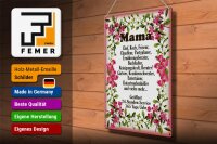 Blechschild Spruch 30x40cm Mama Chef Koch Friseur Blumen