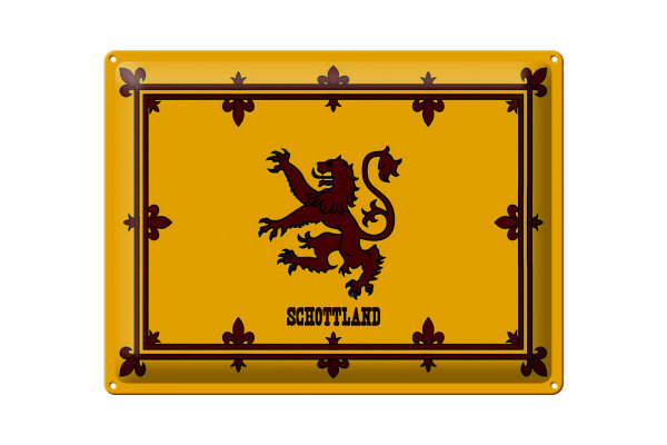 Blechschild Flagge 40x30cm Schottland Königswappen