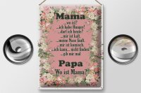 Blechschild Spruch 30x40cm Mama ich habe Hunger ist kalt
