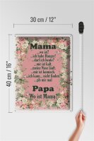 Blechschild Spruch 30x40cm Mama ich habe Hunger ist kalt