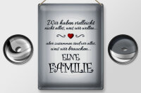 Blechschild Spruch 30x40cm Zusammen wir alles eine Familie