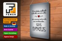 Blechschild Spruch 30x40cm Zusammen wir alles eine Familie
