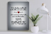 Blechschild Spruch 30x40cm Zusammen wir alles eine Familie