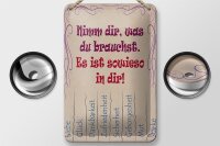 Blechschild Spruch 12x18cm Nimm dir was du brauchst Liebe