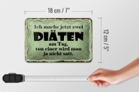 Blechschild Spruch 18x12cm ich mache jetzt zwei Diäten