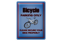 Blechschild Parken 30x40cm Fahrrad Bicycle parking only