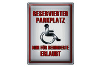 Blechschild Parken 30x40cm Parkplatz nur für Behinderte