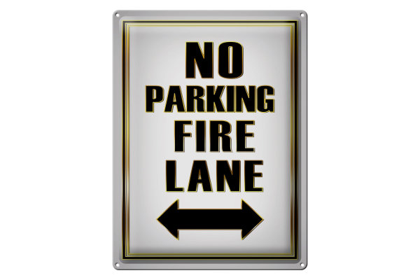 Blechschild Hinweis 30x40cm No Parking fire lane left right