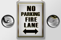 Blechschild Hinweis 30x40cm No Parking fire lane left right