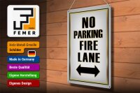 Blechschild Hinweis 30x40cm No Parking fire lane left right