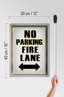 Blechschild Hinweis 30x40cm No Parking fire lane left right
