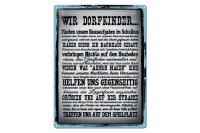 Blechschild Spruch 30x40cm wir Dorfkinder Hausaufgaben Bus