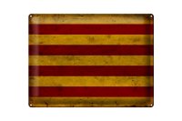Blechschild Flagge 40x30cm Seneyera Fahne Catalan