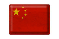 Blechschild Flagge 40x30cm China Fahne  Wanddeko