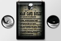 Blechschild Spruch 30x40cm Man cave rules wine spritzers