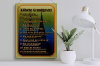 Blechschild Spruch 30x40cm Kölsche Grundgesetz wat fott es
