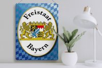 Blechschild Spruch 30x40cm Freistaat Bayern Wappen