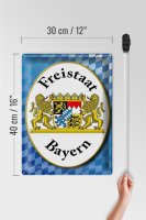 Blechschild Spruch 30x40cm Freistaat Bayern Wappen