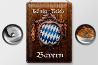 Blechschild Spruch 30x40cm Königreich Bayern Holzoptik