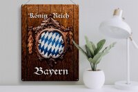 Blechschild Spruch 30x40cm Königreich Bayern Holzoptik
