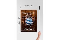 Blechschild Spruch 30x40cm Königreich Bayern Holzoptik