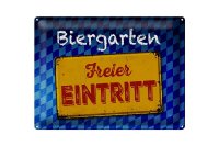 Blechschild Bayern 40x30cm Biergarten freier Eintritt