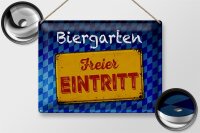 Blechschild Bayern 40x30cm Biergarten freier Eintritt